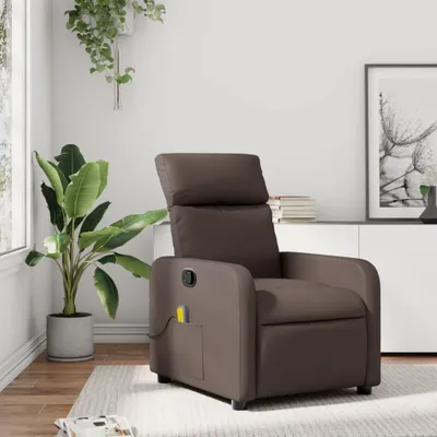 Produktbild von Design Massagesessel Braun Kunstleder, Klassische Sessel 2024 Neu