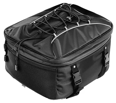 Image de Sac arrière de moto VEVOR (22-34 L) avec housse imperméable, rangement pour bagages de moto, sac de selle avec sangles et cordon élastique, sac de moto noir
