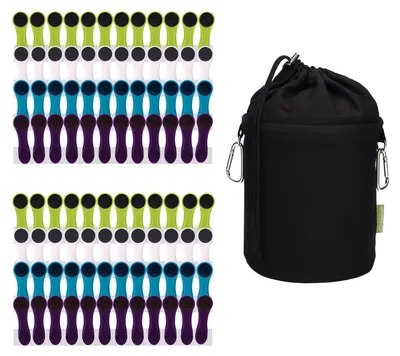Immagine prodotto di Solidchoice - Set di 96 mollette colorate con impugnatura morbida e sacchetto