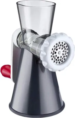 Produktbild von Fleischmühle mit perforierten Kunststoff- und Edelstahl-Scheiben - weiß - dunkelgrau - Rosé - Gehäuse aus Kunststoff