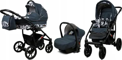 Obrázek produktu pro BabyLux® Largo | Kocárek 3v1 Set | Grey Geometric | Kombinovaný kocárek | Sada kocárku | Bug