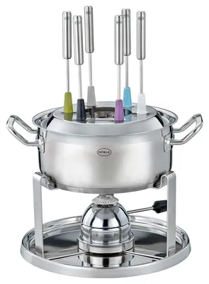 Produktbild von RÖSLE Fondue Set Edelstahl 6 tlg Silber mit Gasbrenner