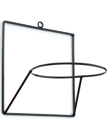 Obrázek produktu pro Nástěnný květináč kovový LOFT černý 22 cm
