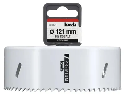Obrázek produktu pro kwb 598121, Samostarný, Vrtačka, Hliník, Měď, Sádrokarton, Plast, Ocel, Dřevo, Bílá, Bimetalový, Vysokorychlostní ocel (HSS), Rychlořezná ocel legovaná kobaltem (HSS-Co)