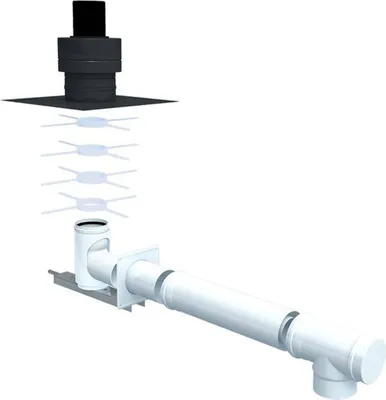 Produktbild von Bertrams Standardbausatz für Schachtmontage LAS DN 80/125 Kunststoff schwarz PE