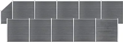 Produktbild von Maison Exclusive - WPC Zaun-Set 10 Quadrate + 1 Schräge 1830x186 cm Grau