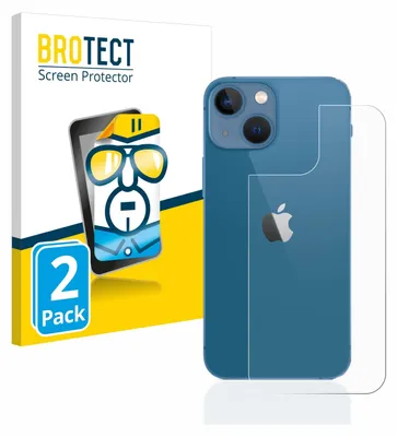 Produktbild von 2x Für Apple iPhone 13 mini (Rückseite) Schutzfolie BROTECT Displayschutz Display Schutz Folie Klar Transparent