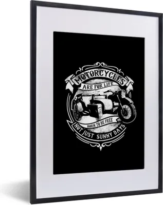 Produktbild von MuchoWow® MuchoWow® Gerahmtes Poster Mancave - Motorrad - Vintage - Zitate 30x40 cm - Poster mit zchwarzem Bilderrahmen - Wandposter Schlafzimmer