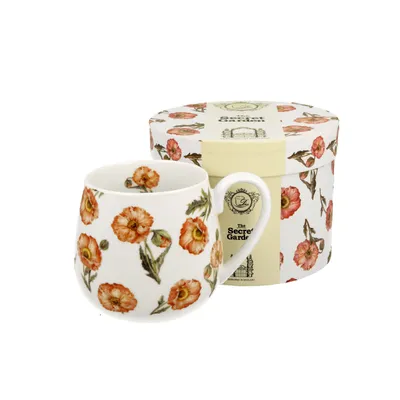 Produktbild von BECHER Tasse PORZELLAN Kaffeebecher Teebecher Weiß DUO WILD POPPIES 430 ml