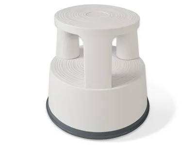 Immagine prodotto di Sgabello con rotelle, base a zampa d'elefante, in plastica, T7, grigio chiaro