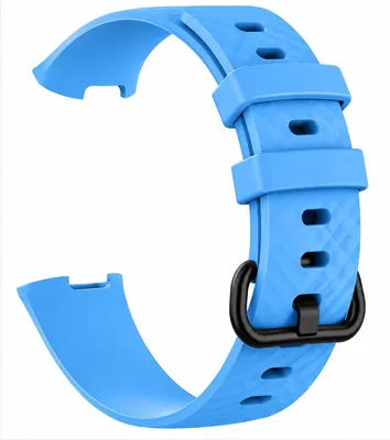 Obrázek produktu pro Náhradní silikonový řemínek pro chytré hodinky – kompatibilní s Fitbit Charge 3 a 4 – modrá barva – černá spona – velikost S/M