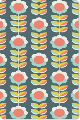 Produktbild von MuchoWow® Mauspad Mousepad Retro - Blumen - Skandinavisch 18x27 cm - Mousepads - Maus Mat - Pad - Mausunterlage