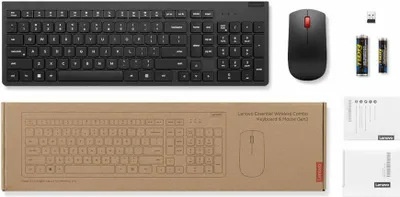 Produktbild von Lenovo 4X31N50717, Volle Größe (100%), Kabellos, RF Wireless, Schwarz, Maus enthalten