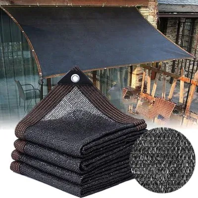 Produktbild von 3 x 4 m Sonnensegel, 90 % Sonnenschutz, mit Ösen, UV-beständig, UV-beständig, Schattenstoff für Pergola, Terrasse, Pflanzen, Gewächshaus, Garten, Terrasse, Hühnerstall