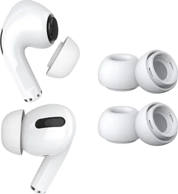 Produktbild von MMOBIEL 2 Paar Ersatz-Ohrstöpsel für AirPods Pro - Silikon Ohrstöpsel Spitzen M – Weiß
