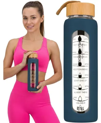 Zdjęcie produktu dla Butelka na wodę Peterson ze szkła, pojemność 960 ml, kolor niebieski