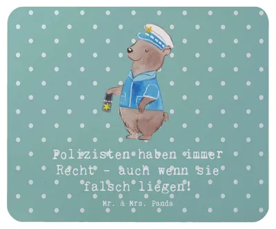 Produktbild von Mr. & Mrs. Panda Mousepad Polizist Humor - Meeresbrise - Geschenk, Streifendienst, Liebenswürdig, Berufspassion, mauspad pc, mausunterlage, Berufsprodukte, Beruf, laptop