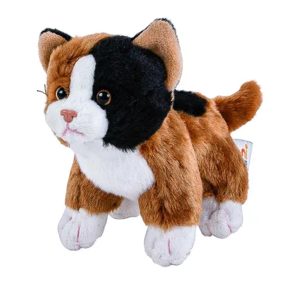 Produktbild von Kuscheltier Katze fleckig 14 cm Glückskatze dreifarbig