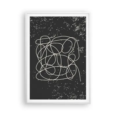 Produktbild von Gerahmtes Poster - Weißer Rahmen - Modern Linie Schwarz - 70x100 cm - Wand Bild - Wanddeko - Wandbilder - Kunstposter - Wandposter - Bilderrahmen - Bilder - Kunstdruck - P2WPA70x100-4649