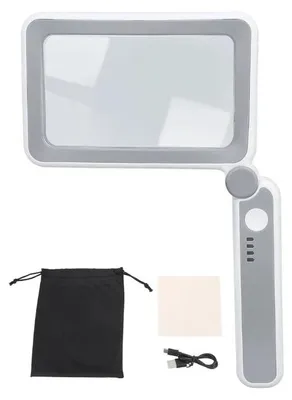Obrázek produktu pro Verk 09207 Čtecí lupa skládací s osvětlením 10x LED, 4x, šedá