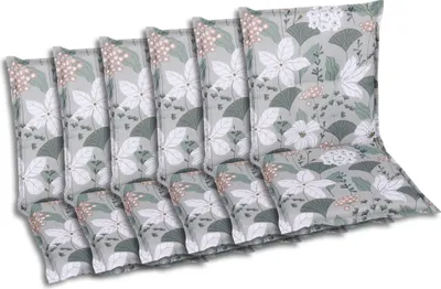 Produktbild von GO-DE Textil, Sesselauflage Niederlehner, 6er-Set, Farbe: grün, Maße ca.: 100 cm x 50 cm x 6 cm