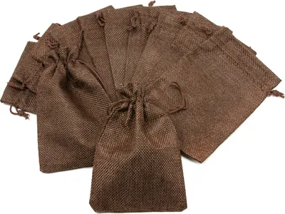Produktbild von Oblique Unique 12 Jutebeutel mit Zugband Jute Säckchen Beutel Stoffbeutel für Geschenke als Deko Weihnachten braun