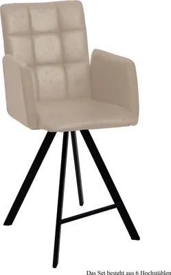 Produktbild von Thekenstuhl (6er-Set) Delcine 52x108x60 Schwarz/Natur