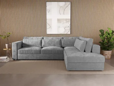 Produktbild von LetSit Ecksofa Caldea L Cremona Rechte Freistehendes Loungesofa Bequemes Ecksofa zum Entspannen Schmutzabweisend Für Wohnzimmer Schlafzimmer Hellgrau