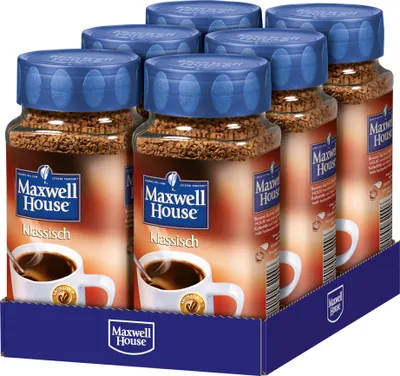 Produktbild von MAXWELL HOUSE Klassisch 6 x 200 g Gläser löslicher Kaffee Instantkaffee
