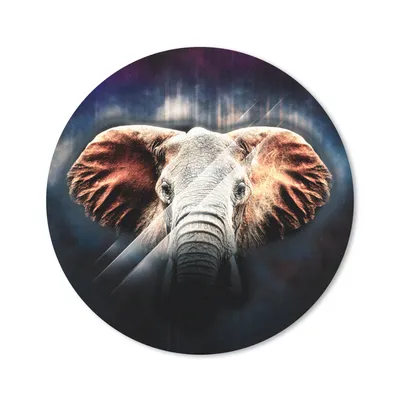 Produktbild von MuchoWow® Mauspad Mousepad Elefant - Linie - Farben 40x40 cm - Mousepads - Maus Mat - Pad - Mausunterlage - Schreibtisch Accessoires