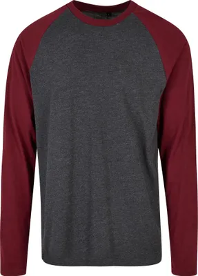 Produktbild von Build Your Brand - T-Shirt Raglanärmel für Herren Langärmlig LT3399 (XS) (Holzkohle/Kirsche)