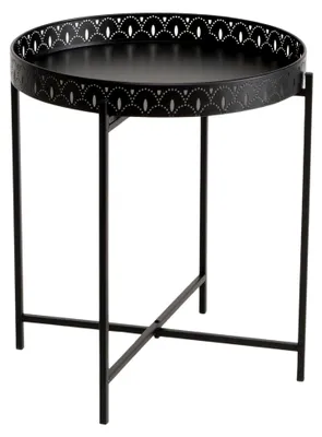 Produktbild von Runder Beistelltisch aus Metall in Schwarz, 45x40 cm
