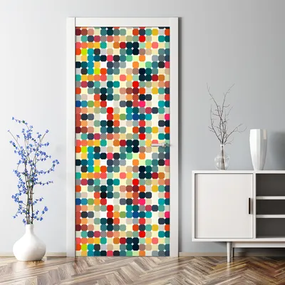 Produktbild von Dekorative Türposter selbstklebend Klebefolie Wandaufkleber Türaufkleber Retro Abstraktion 85 x 200 cm