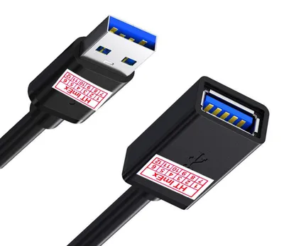 Produktbild von 1m USB Verlängerungskabel USB 3.0 Verlängerung USB A-Stecker zu A-Buchse schwarz