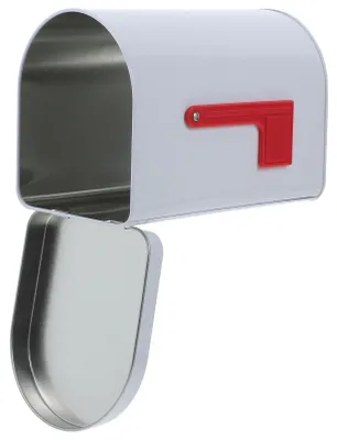 Immagine prodotto di Piccola cassetta delle lettere in metallo, 15,2 x 8 cm, bianca - Oggetto decorativo
