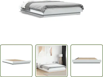 Produktbild von The Living Store Bettgestell Weiß 135x190 cm Holzwerkstoff