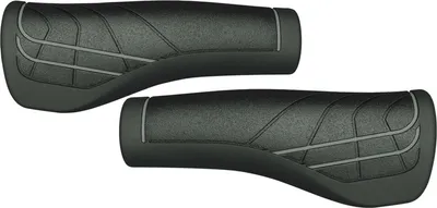 Produktbild von Herrmans 2099-0554 Lenkergriffe 'Line', 124 mm, Ø 22 mm, schwarz/grau (1 Paar)