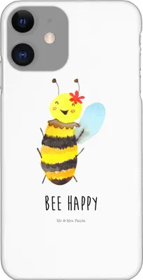 Produktbild von Mr. & Mrs. Panda Iphone 11 Handyhülle Biene Happy - Weiß - Geschenk, Hummel, Handy Case, Schutzhülle, Hülle, Cover
