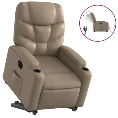 Image de Fauteuil inclinable électrique cappuccino similicuir
