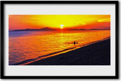 Produktbild von Bild 60x40 MDF-Rahmen Wandkunst Sonne, Meer, Strand Landschaft