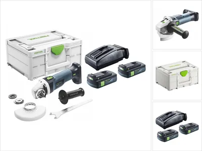Produktbild von Festool AGC 18-125 EB-Basic Akku Winkelschleifer 18 V 125 mm Brushless + 2x Akku 3,0 Ah + Ladegerät + Systainer