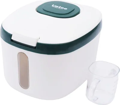 Produktbild von Getreidebehälter 5kg Reisspeicherbehälter  Müslispender Trockenfutter Reisspender Küche Vorratsbehälter  Mit Messbecher  Lagerung