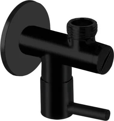 Produktbild von Design Eckventil 1/2' mit 3/8' Anschluss in Schwarz Matt mit Filter