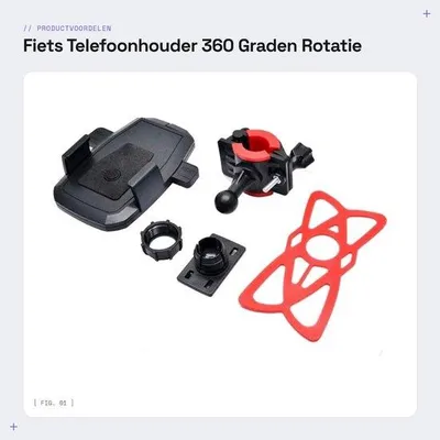 Produktbild von Drehbare Handyhalterung – Handyhalterung für Fahrrad – Handyhalterung für Motorrad – Handyhalterung für Mountainbike – Universelle Handyhalterung – 360-Grad-Drehung – Fahrradhalterung