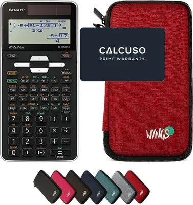 Produktbild von Sharp EL-W550TG inkl. WYNGS Schutztasche Rot - Wissenschaftlicher Taschenrechner - Basic Set