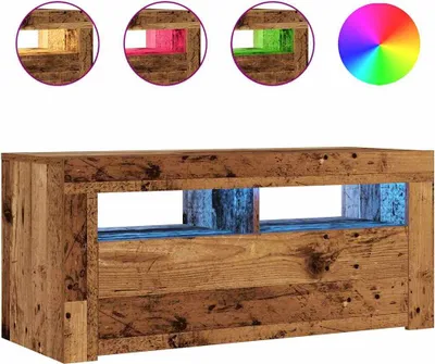 Immagine prodotto di Mobile Porta TV con LED Legno Antico 90x35x40 cm Multistrato