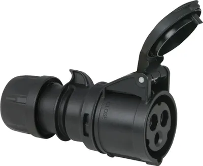 Produktbild von PCE CEE 16 A/240 V - 3P Plug female Schwarz - IP44