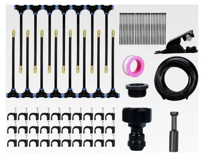 Produktbild von Bewässerungssystem für den Garten | Automatisches Sprinklersystem Set, 360 Grad verstellbares Sprinklersystem für Pflanzen, Rasen, Bäume, Blumenbeete und Terrassen im Freien