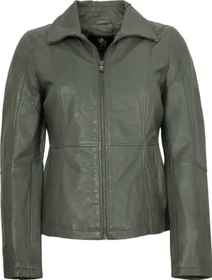 Produktbild von OTTO KERN - Damen Lederjacke Lammnappa grau-olive : 48