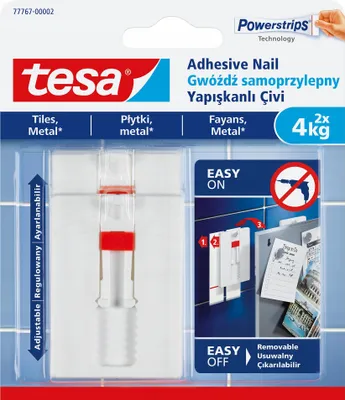 Obrázek produktu pro Nalepovací hřebík "Powerstrips® 77767", na hladké, nastavitelný, 4 kg